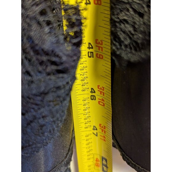 Vintage 80s HW Collections Black Lace Dress With Sequins Drop Waist Design Flutt - Picture 6 of 10